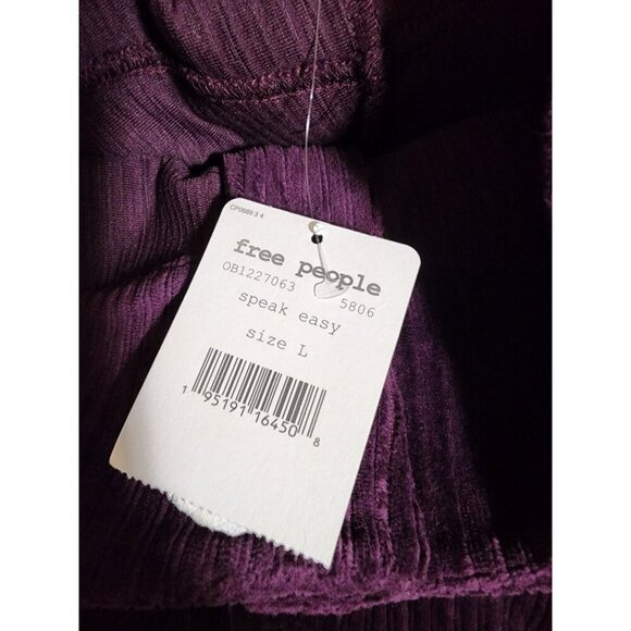 NWT Free People NWT Roxy Ribbed Maxi Pencil Skirt Sz Large Zip Front Purple Soft - Picture 5 of 7